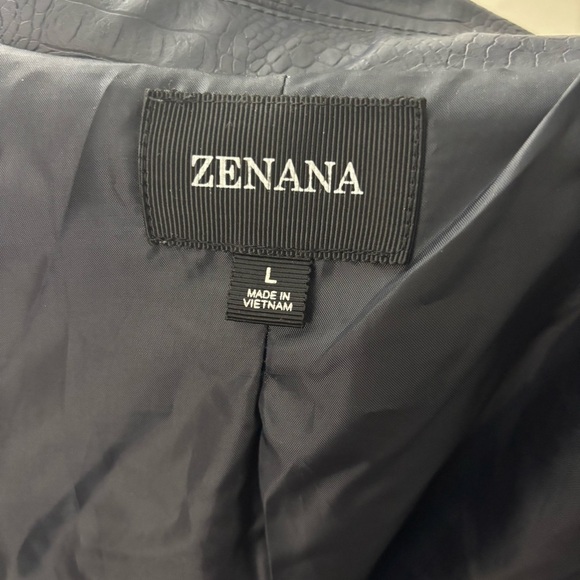 Zenana Outfitters Dark Navy Pleather Jacket - Picture 6 of 7